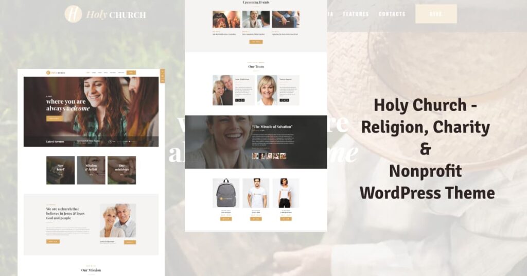 Holy Church Religion, Charity & Nonprofit WordPress chruch Theme 