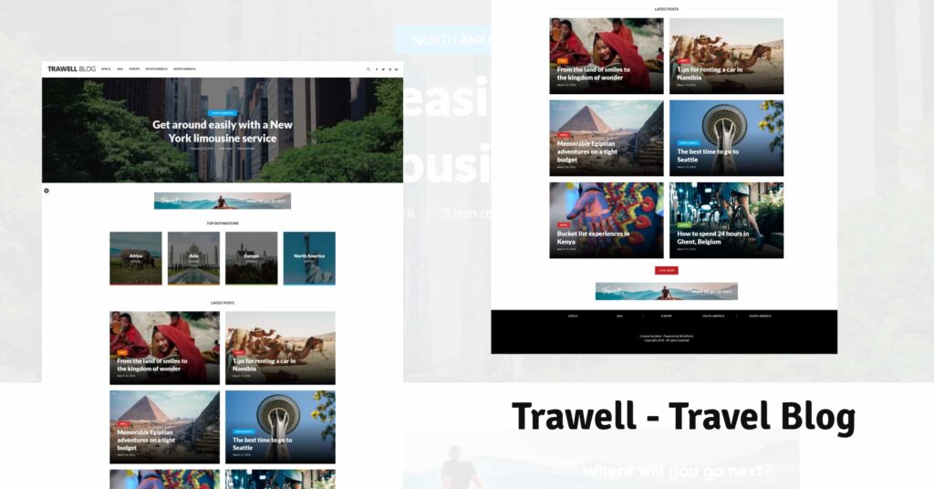 Trawell WordPress Themes for Travel Blogs BoomDevs