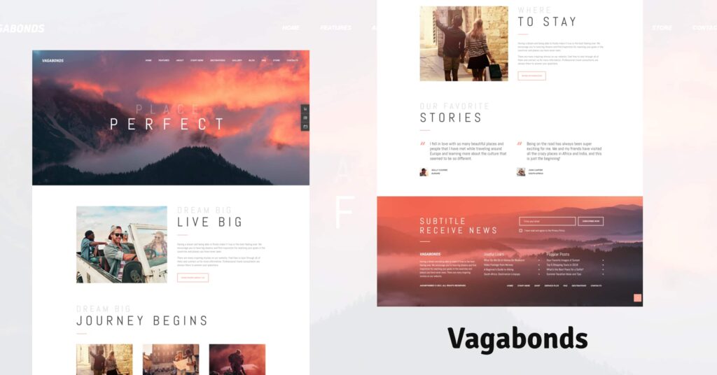 Vagabonds WordPress Themes for Travel Blogs