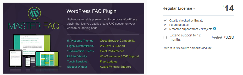 10. Master FAQ Highly Customizable Responsive WordPress FAQ Plugin with WooCommerce Support BoomDevs