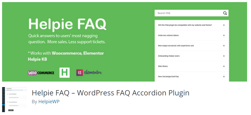 7. Helpie FAQ – WordPress FAQ Accordion Plugin