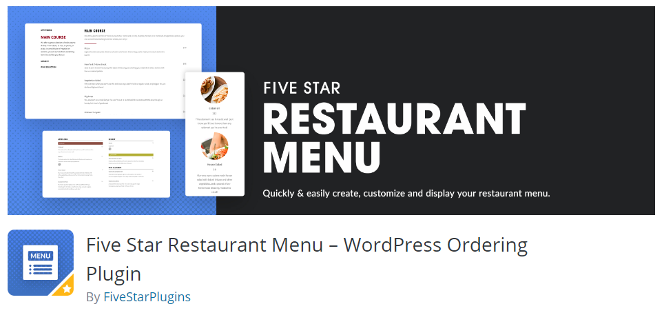 Five Star Restaurant Menu – WordPress Ordering Plugin