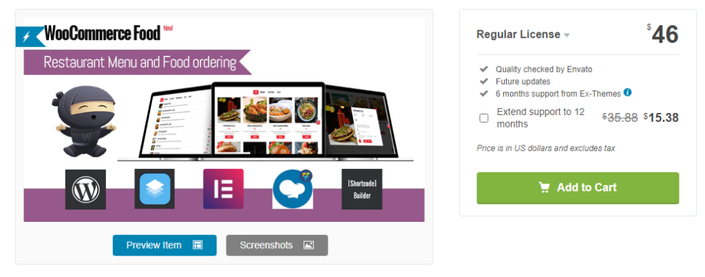 WooCommerce Food - Restaurant Menu & Food ordering