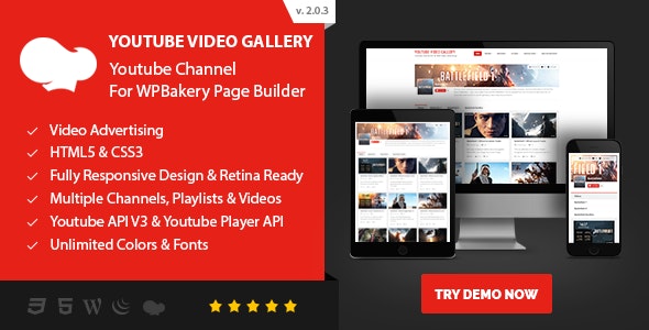 Youtube Video Gallery – Youtube Channel For WPBakery Page Builder