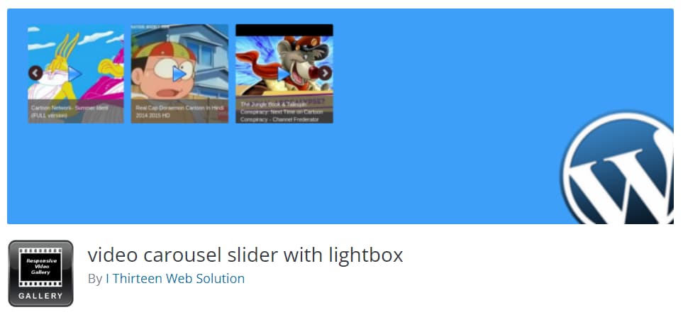 Video carousel slider with lightbox