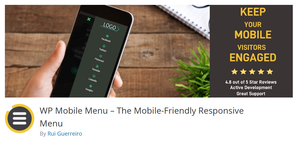 #4 WP Mobile Menu – The Mobile-Friendly Responsive Menu