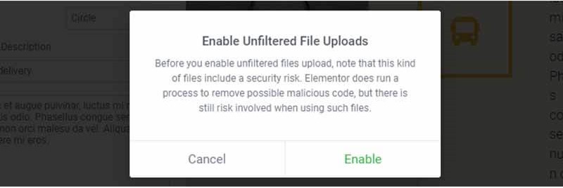 Enable Unfiltered File Uploads