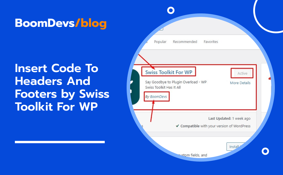 Insert Code To Headers And Footers by Swiss Toolkit For WP