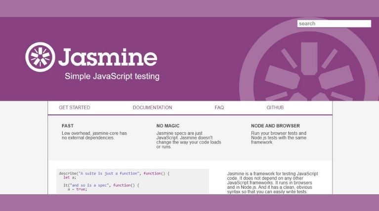 Jasmin  front-end testing framework