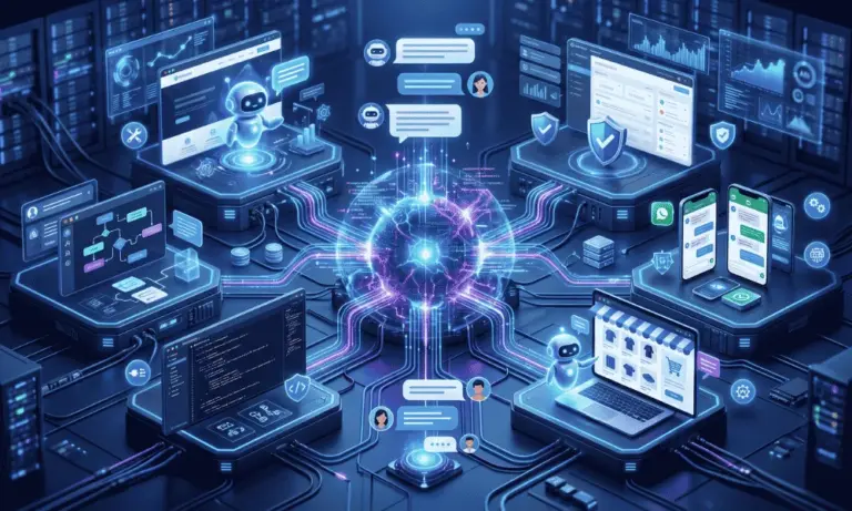 AI chatbot builders platforms compared across website, support, social, and developer tools