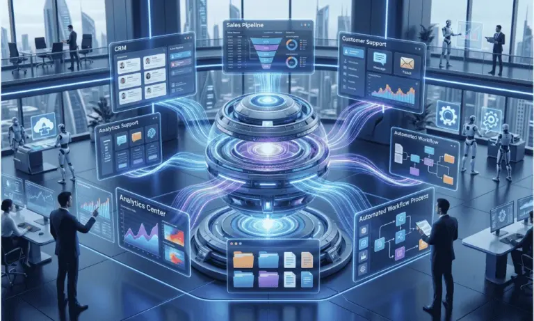 AI SaaS platform automating business tasks through cloud-based artificial intelligence