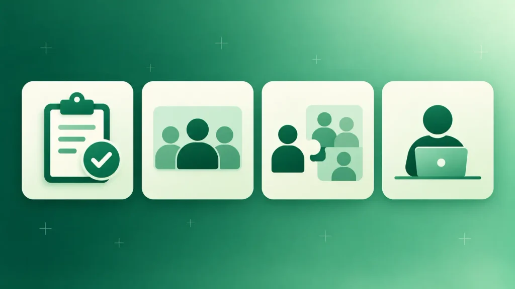 Four AI outsourcing engagement models: project-based, dedicated team, staff augmentation, and freelancers