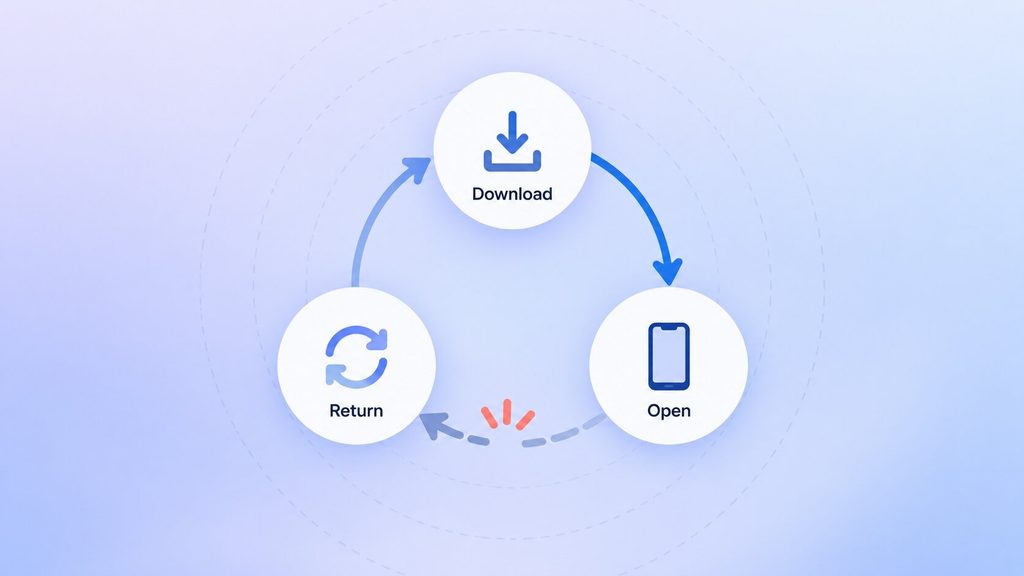 Why mobile apps fail: a broken habit loop where users download but never return