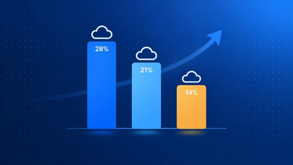 Three hyperscaler pillars showing AWS, Azure and Google Cloud infrastructure market share in the hyperscaler era of cloud computing