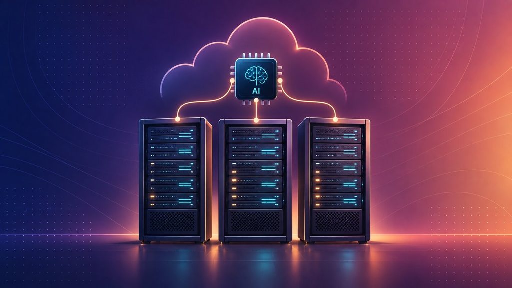 AI-native cloud infrastructure with GPU racks powering modern machine learning workloads, the newest stage in the evolution of cloud computing