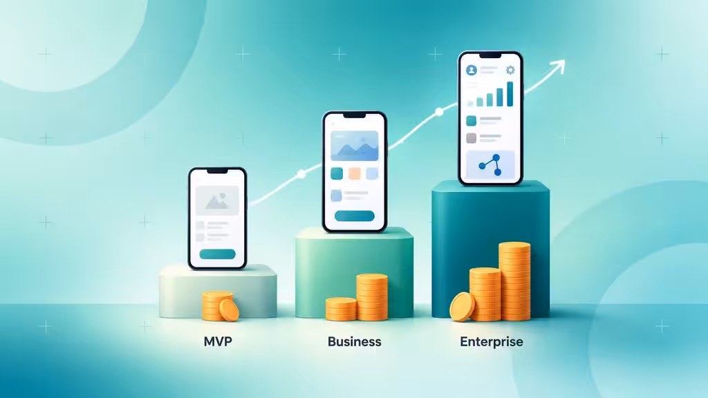 Cost tiers for how to build a mobile app in 2026, from a simple MVP to an enterprise app