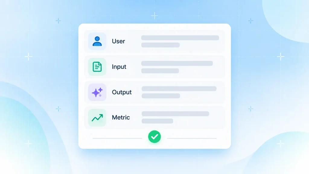 One-sentence feature brief, the first step in how to add AI features to an existing SaaS