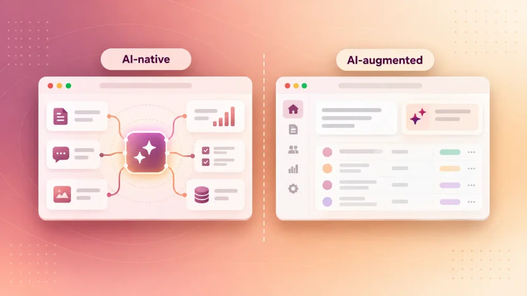 AI-native vs AI-augmented, the first big choice in how to build an AI SaaS product