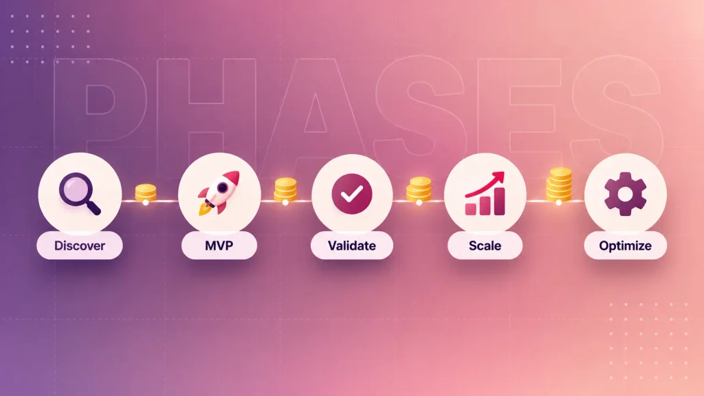 Phased roadmap for managing AI SaaS development cost from discovery to optimization