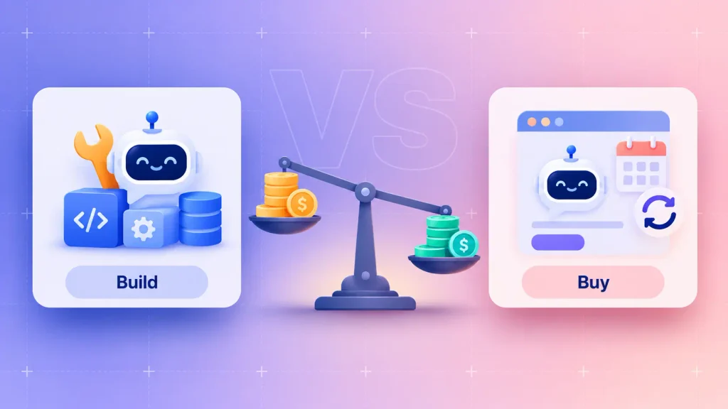 Custom AI chatbot build compared with a chatbot platform subscription cost over time