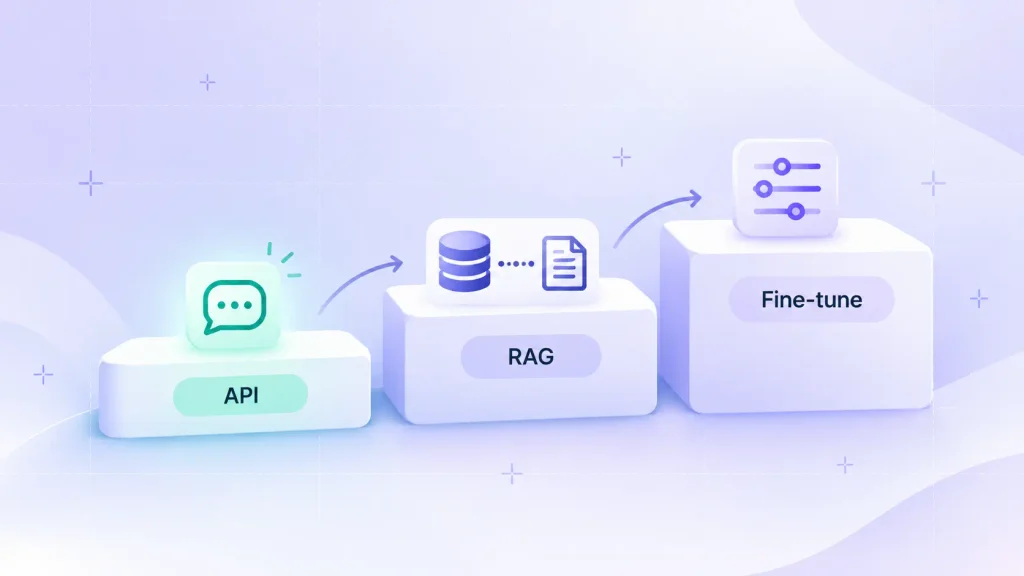 API, RAG, and fine-tuning paths to choose from when deciding how to add AI features to an existing SaaS