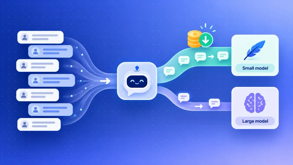 LLM model routing sending simple chatbot questions to a smaller model to cut running cost