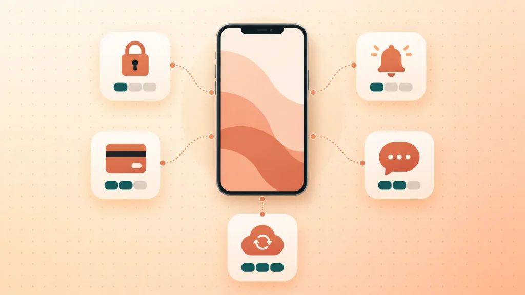 App features like login, payments, chat and offline sync ranked by cost impact