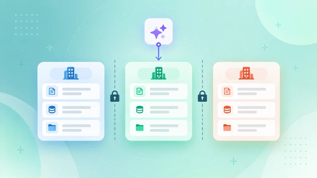 Tenant isolation keeping each customer’s data in its own scoped AI request