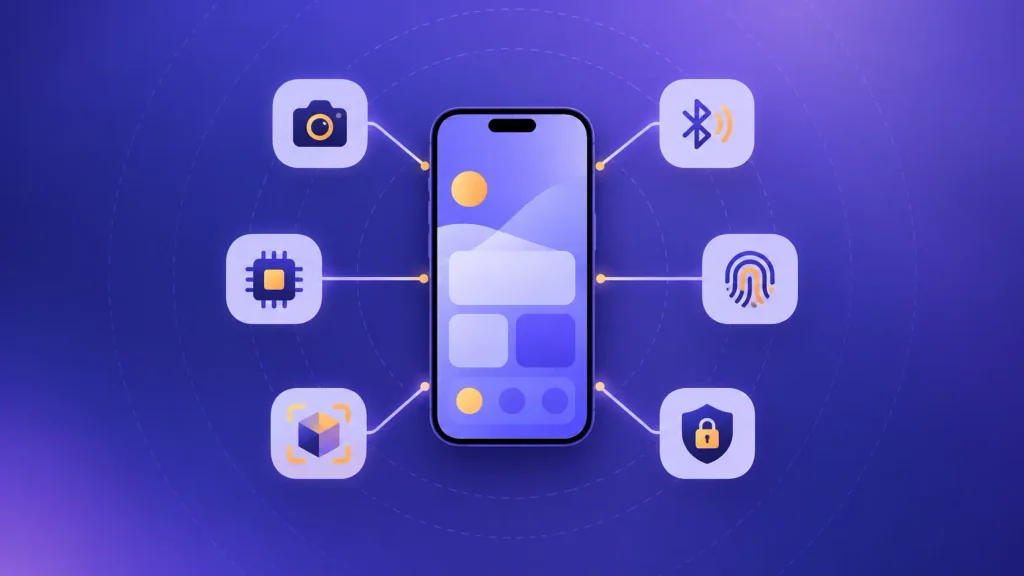 Native app with direct access to camera, Bluetooth, biometrics, AR, and on-device AI