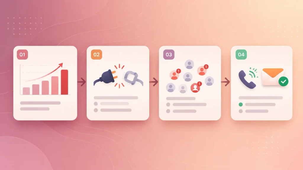 SaaS churn problem solved step by step using all four types of data analytics