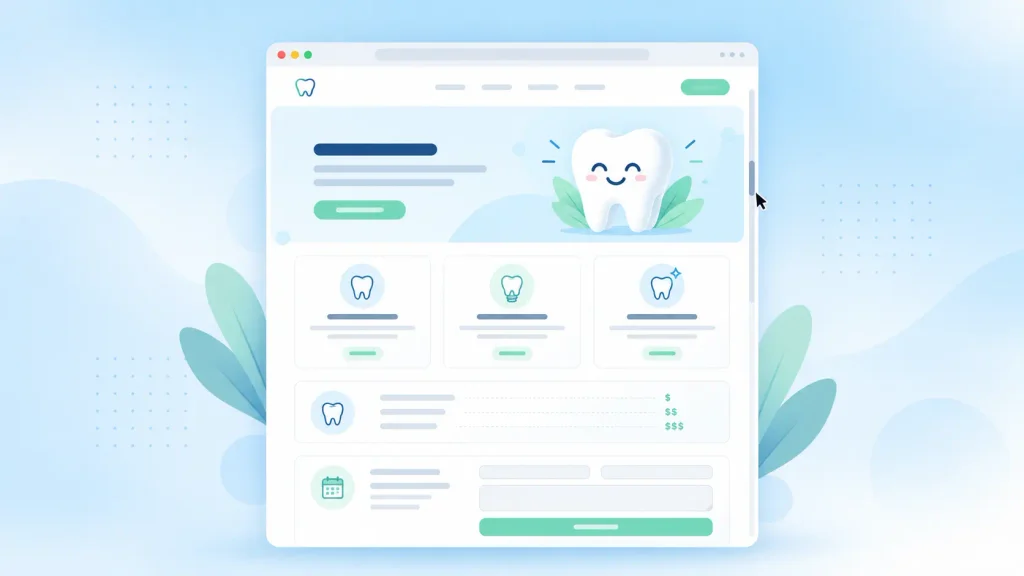 Clean service business website mockup showing services, prices and a contact form